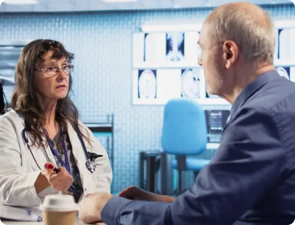 Board certified surgeon discussing preventative weight care in Oakdale Louisiana